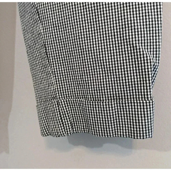 J Jill Premium Bi Stretch Gingham Check Crop Pants Size 12 Pull On Black White - Picture 4 of 6